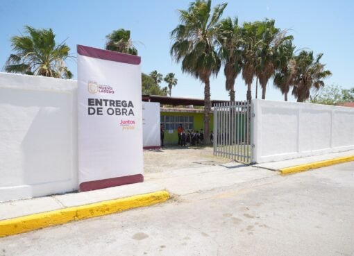 Carmen Lilia entrega barda perimetral en jardín de niños de Nuevo Laredo
