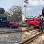 Tren impacta camioneta en Altamira; hay 2 lesionados