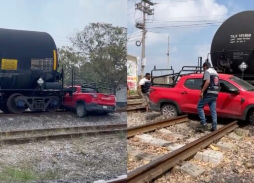 Tren impacta camioneta en Altamira; hay 2 lesionados