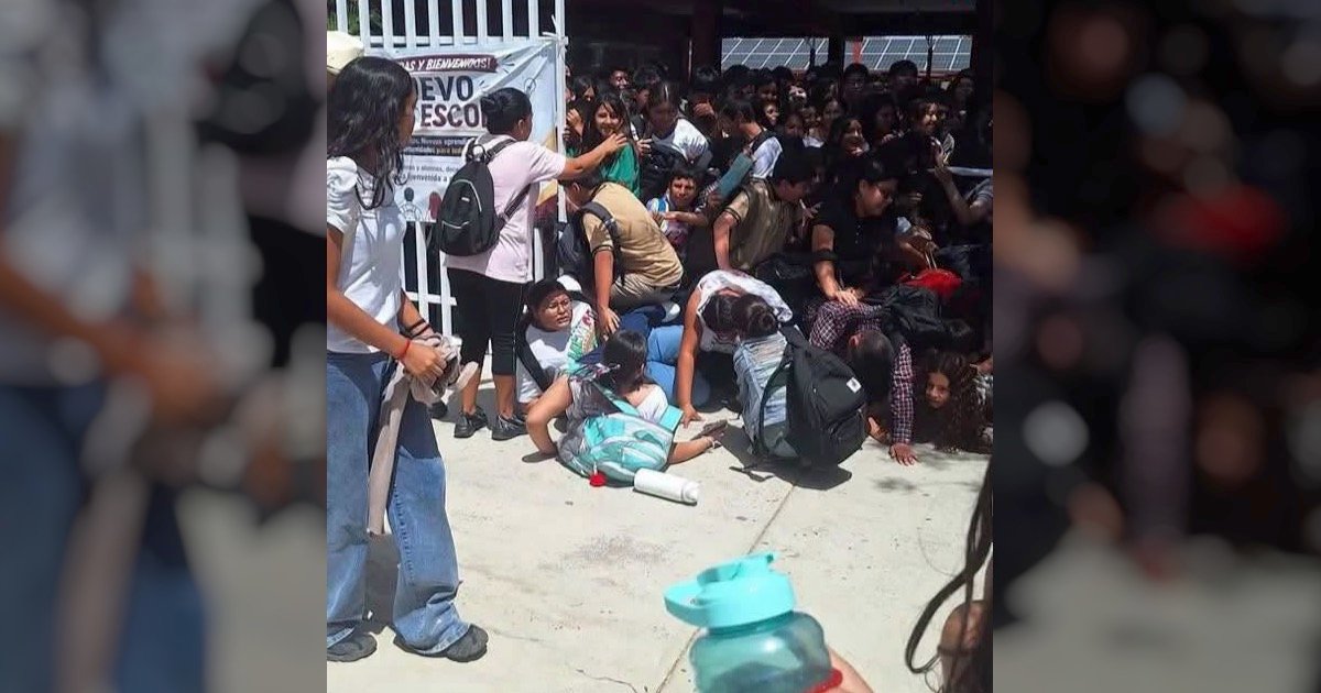 Estampida en secundaria de Ciudad Victoria deja alumno lesionado