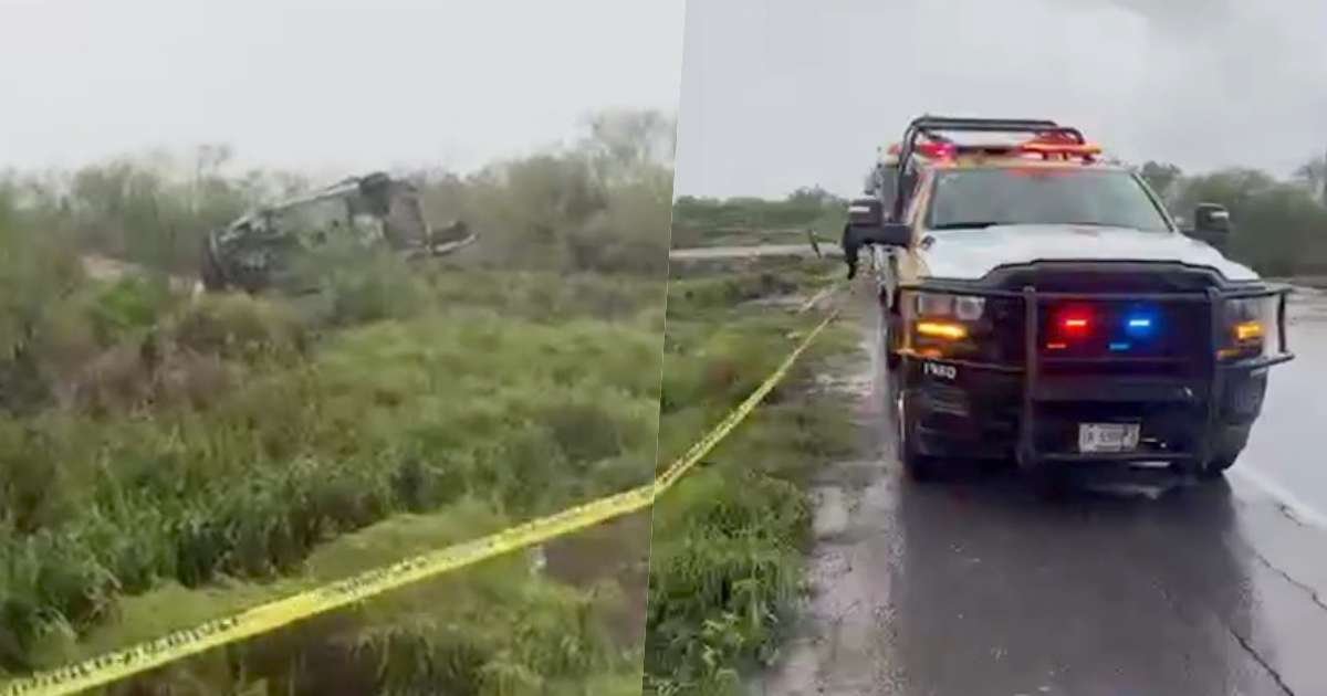 Vuelca unidad de la Guardia Estatal en carretera Matamoros-Victoria; muere un elemento